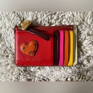Tory Burch Perry Cardholder Wallet with Heart Faces ❤️ Preloved